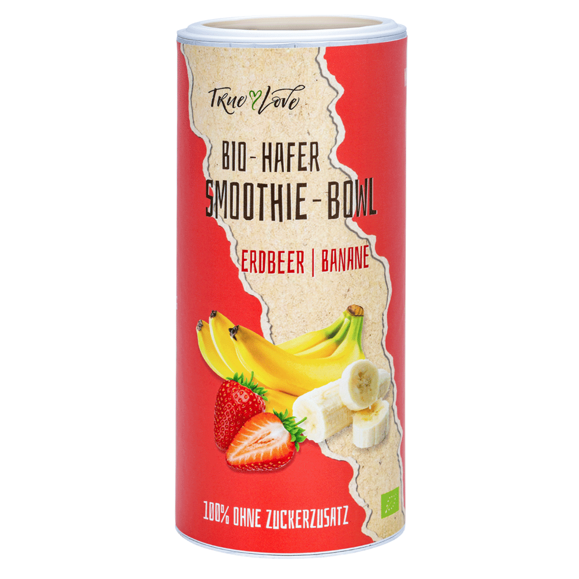 Bio-Hafer Smoothie-Bowl Erdbeer Banane